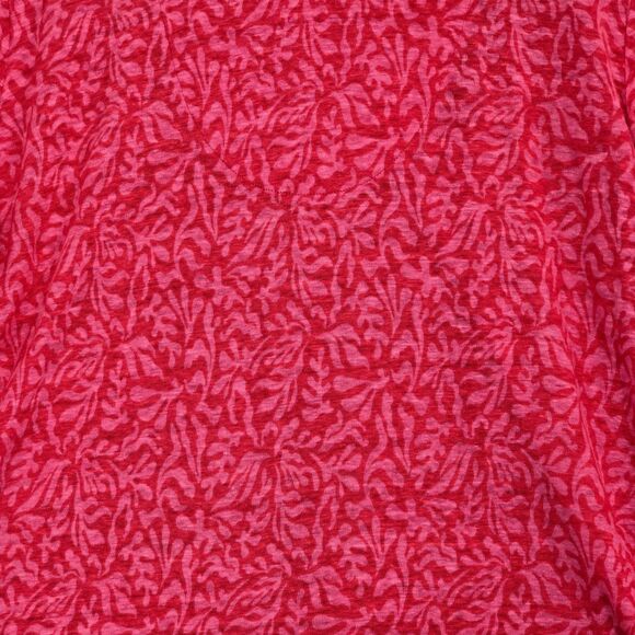 Chico’s Size 3 XL Reef Pink Red Linen Beaded Embellished Split Neck Tunic Top - Picture 9 of 14